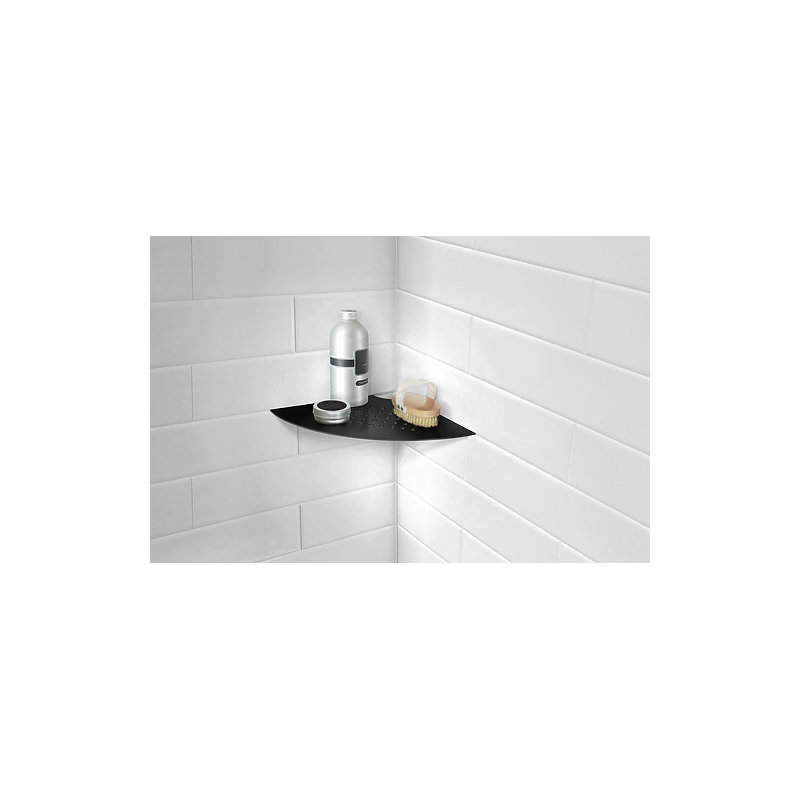 Tablette d'angle en métal Sideline, Noir mat