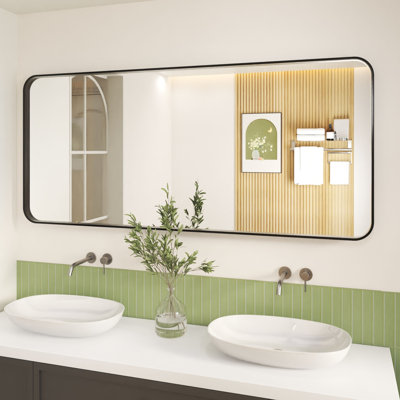 Stylish Aluminum Framed Mirror with Rounded Corner for Elegant Home Decor