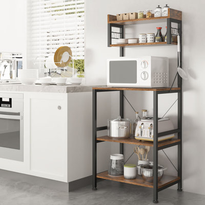 Étagère de boulanger standard en bois Milstone 23,6 po avec micro-ondes