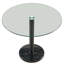 Table basse ronde avec plateau en verre et châssis en marbre noir, table de salle à manger ronde 4, table de salle à manger facile à assembler et à nettoyer