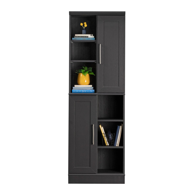 Armoire de rangement avec rangement polyvalent, finition brun noir, Noir