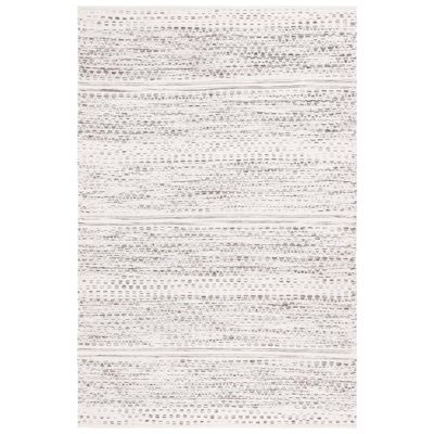 Tapis en laine / coton tissé à la main Kilim en ivoire / brun