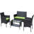 4 Pc Rattan Patio Furniture Set, Outdoor Patio Cushioned Seat Wicker Sofa-303674717