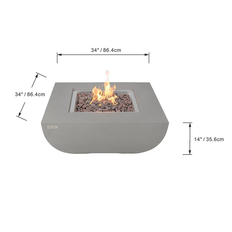 Gray 37" Free-Standing Gas Fire Pit Table