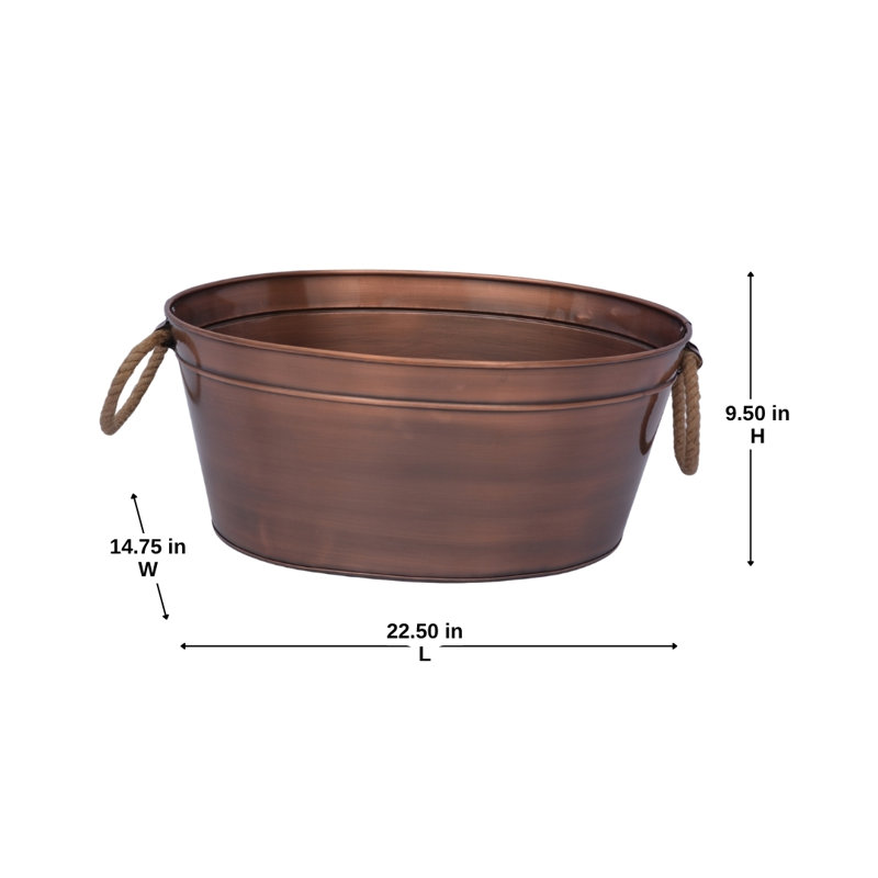 Oval Beverage Tub Large with Jute Handle