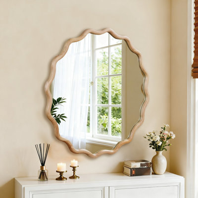 Wood Frame Accent Mirror For Bedroom, Bathroom, Living Room, Entryway