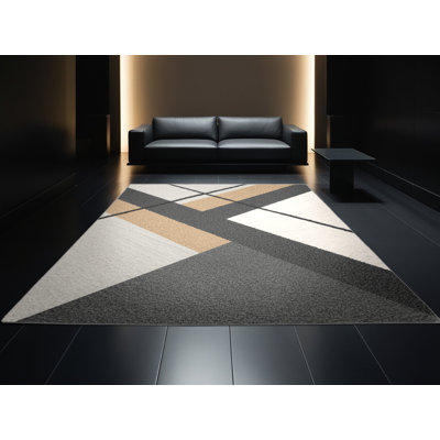Tapis gris moelleux moelleux et minimaliste noueux
