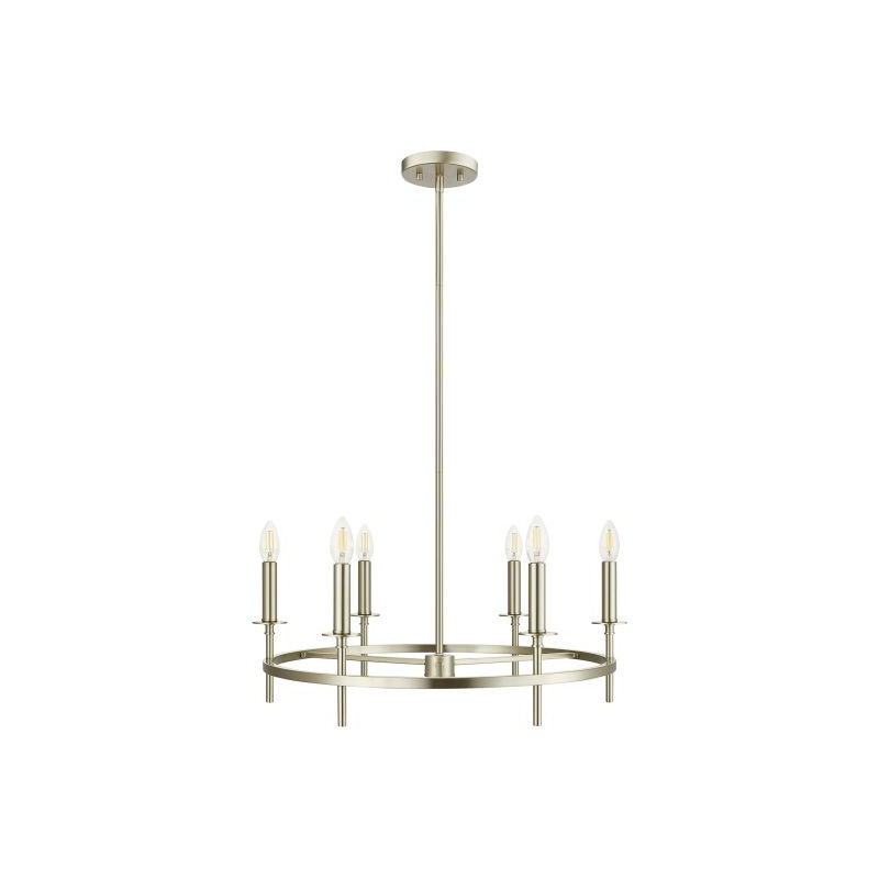 Lustre 6 lumières Kerween, Nickel brossé, Non
