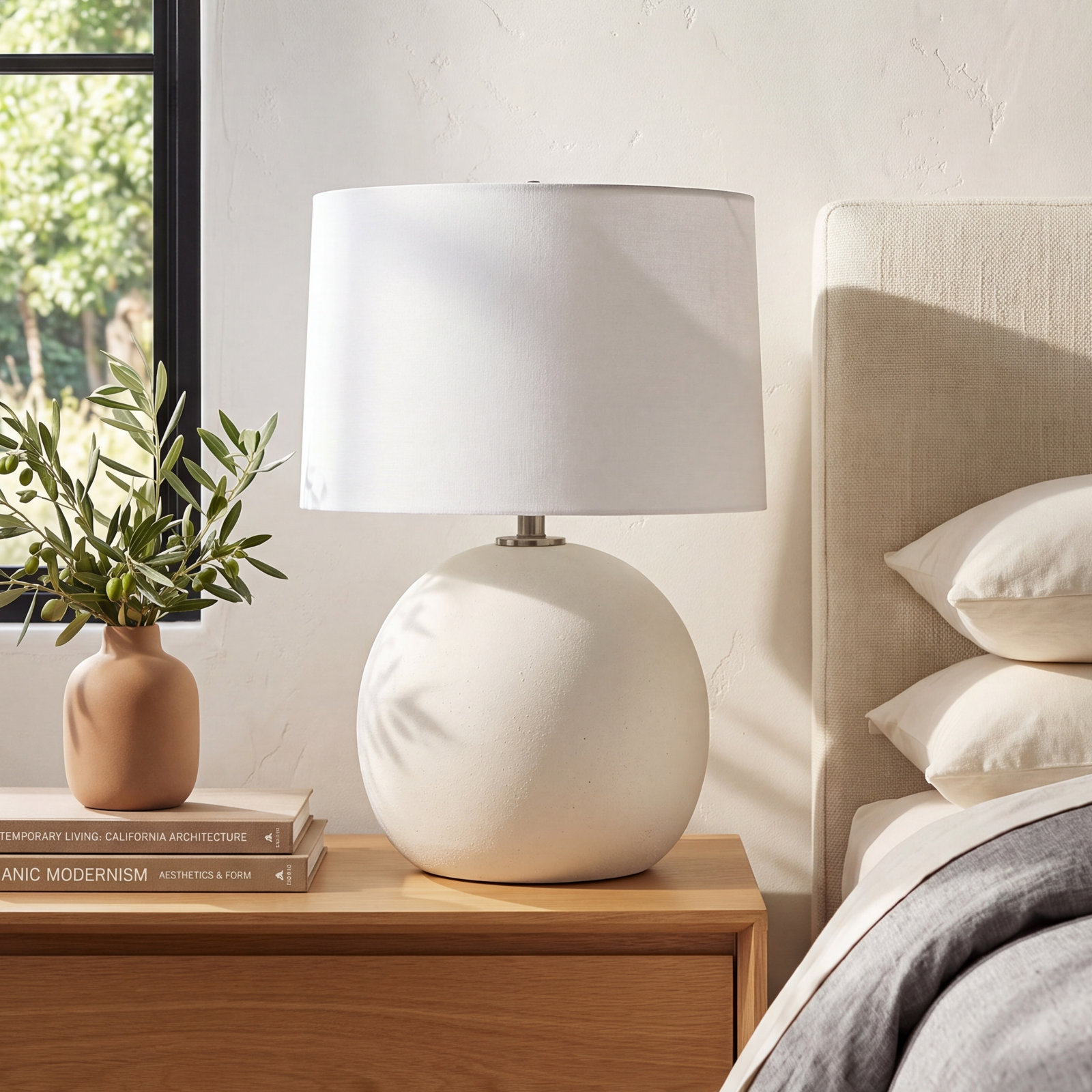 Ceramic Table Lamp, Cream