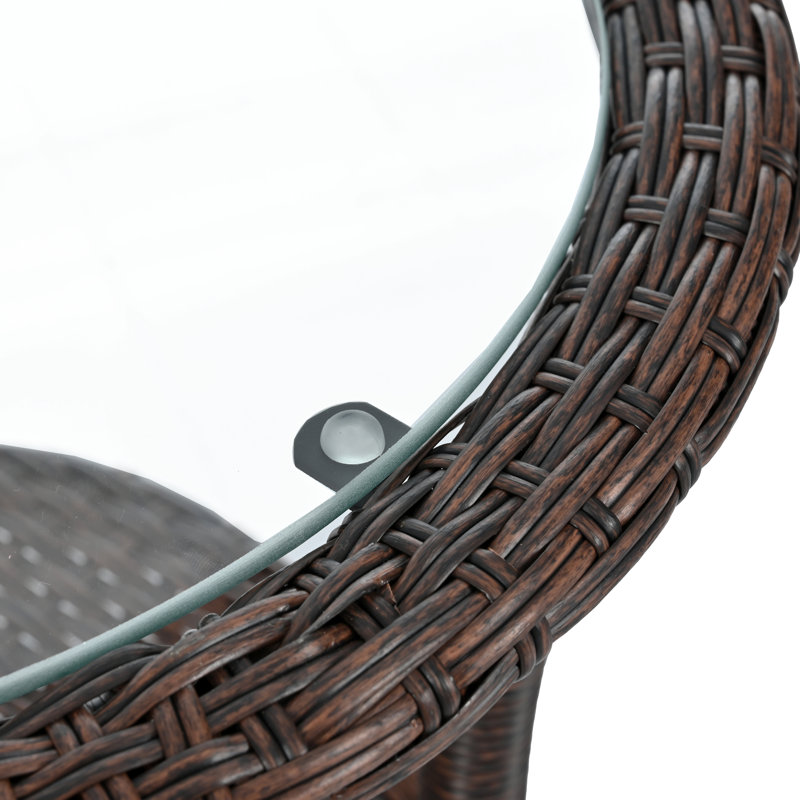 Balcon et cour Ustyle pour l'extérieur: 2 chaises simples avec une table ronde en verre. Conception simple, haute qualité, assemblage facile et élégant