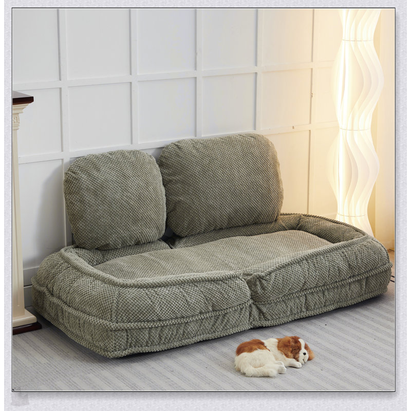 Canapé à dossier haut 611GREEN avec rembourrage en éponge élastique et assemblage facile, parfait pour la détente et la vie moderne.