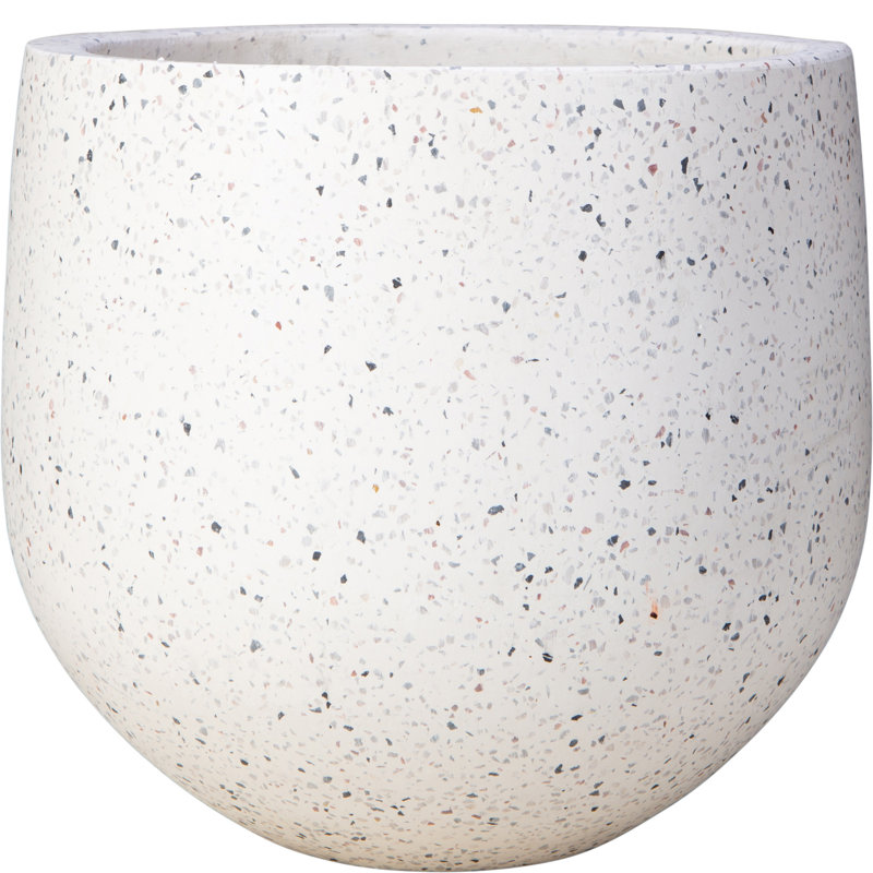 Pot à fleurs léger 13 po - blanc terrazzo, White