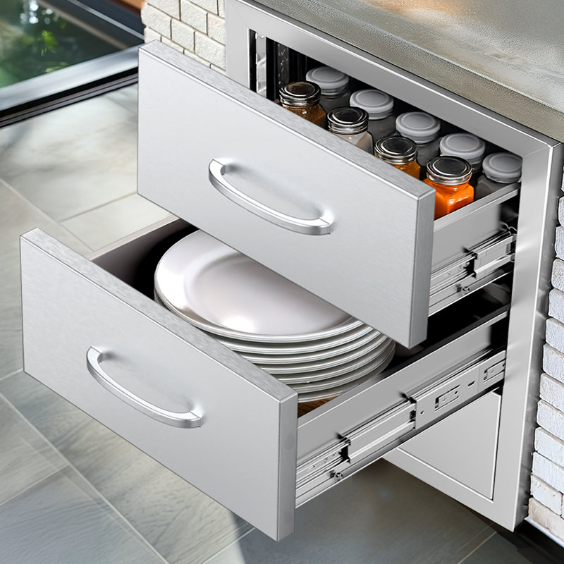 Tiroirs de cuisine pour l'extérieur pour îlot de cuisine pour barbecue 18,5 po x 22,5 po x 22,5 po