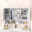 Armoire à pharmacie murale à miroir avec tablettes réglables, portes et rangement ouvert-1770471023