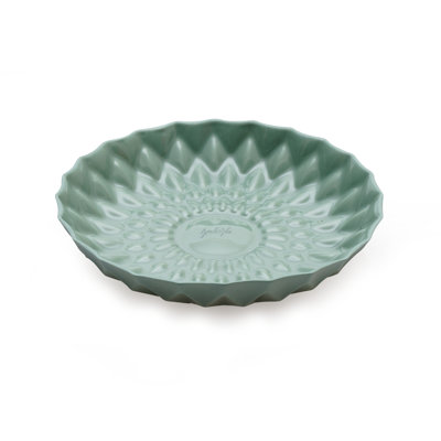 Geo Handmade Plate, Light Green, 17 Cm