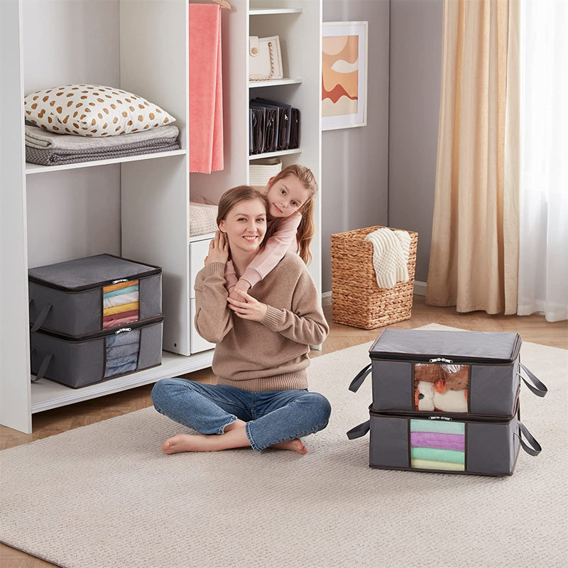 Ebern Designs Fabric Bin, Grey