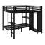 Structure de lit superposé avec garde-robe intégrée et bureau pliable