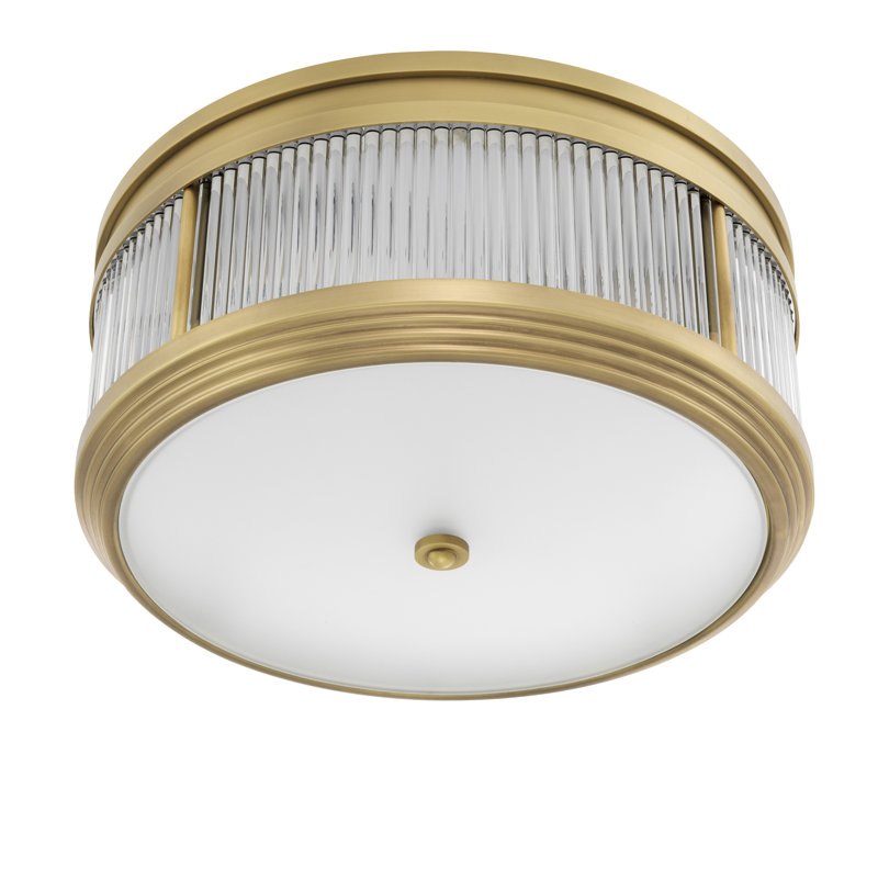 Rousseau 4 - Light Flush Mount, Antique Brass