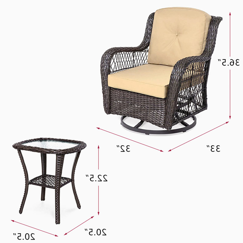 Ensemble de patio en PE rotin + fer + tissu imperméable