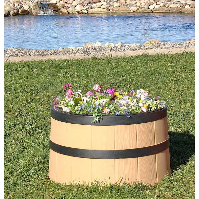 Pot à fleurs en plastique Juliann, Paille