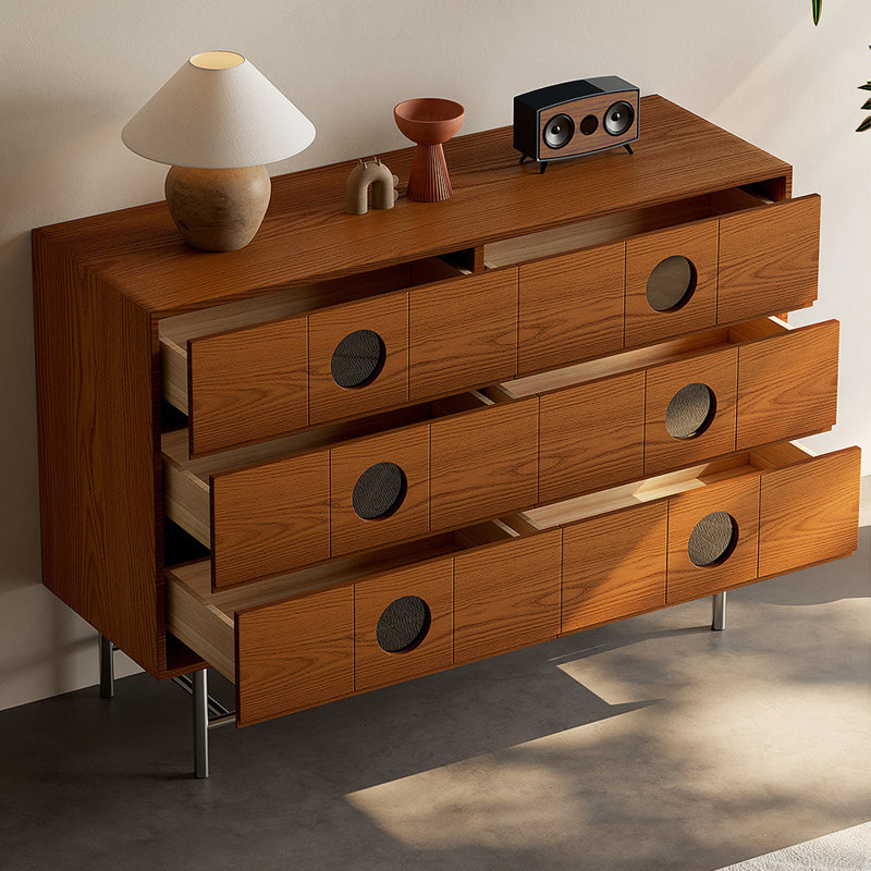 Commode 6 tiroirs exquise au design rétro
