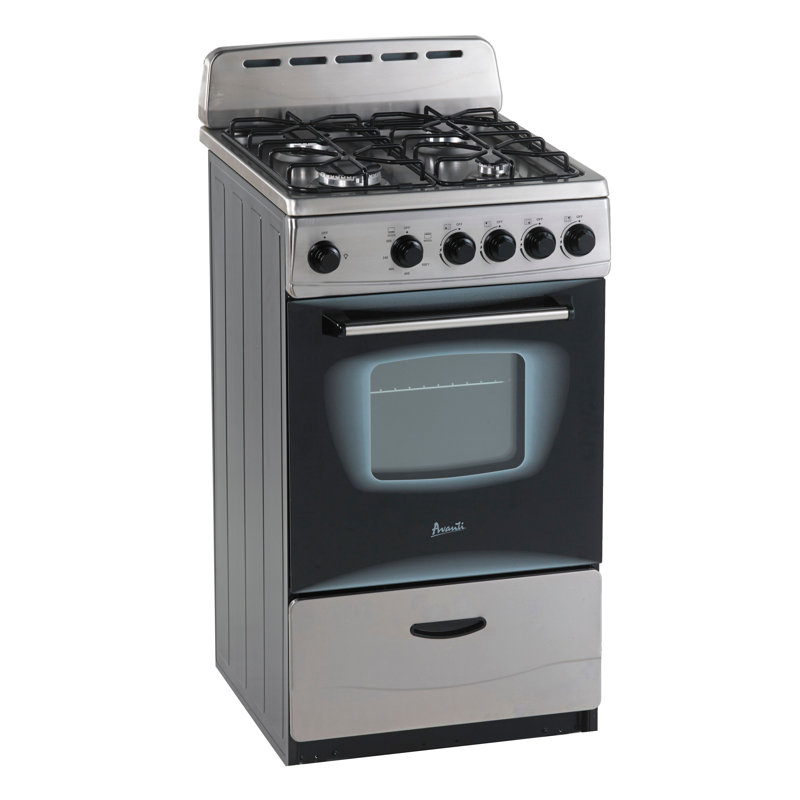 Avanti 20" Compact Gas Range Oven, Stainless Steel