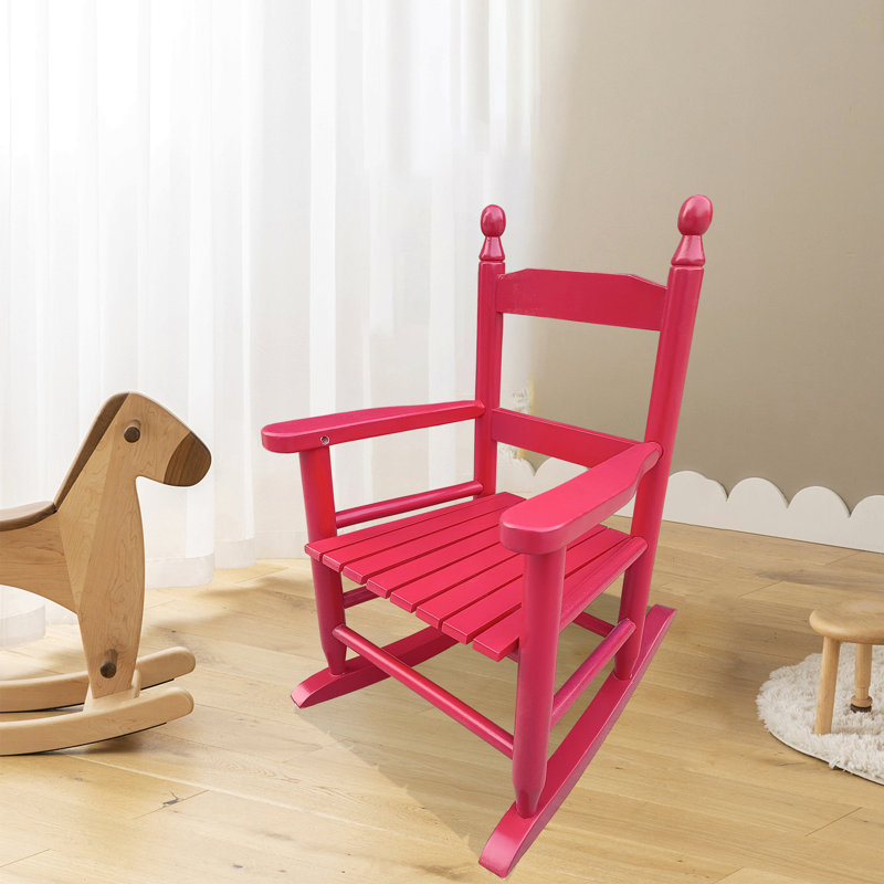 Chaise à bascule rose pour enfants - d'intérieur ou d'extérieur - convient aux enfants - durable, Rose rouge