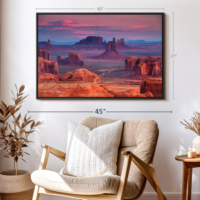 «Monument Valley Desert Landscape Wall Art», H 27 po x l 40 po