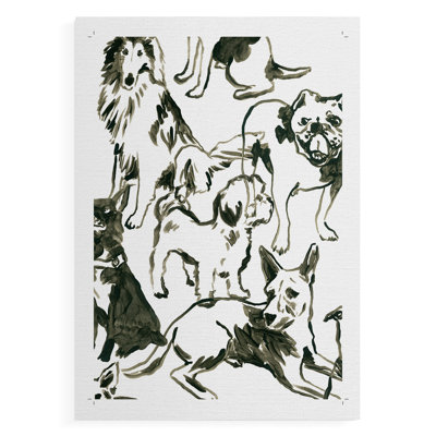 Collage canin I - Impression sur toile seulement - NON CADRE