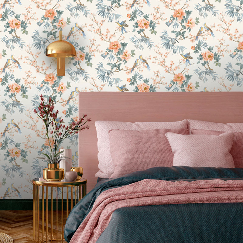 10.05cm x 53cm Matte Wallpaper Roll, Blue Orange