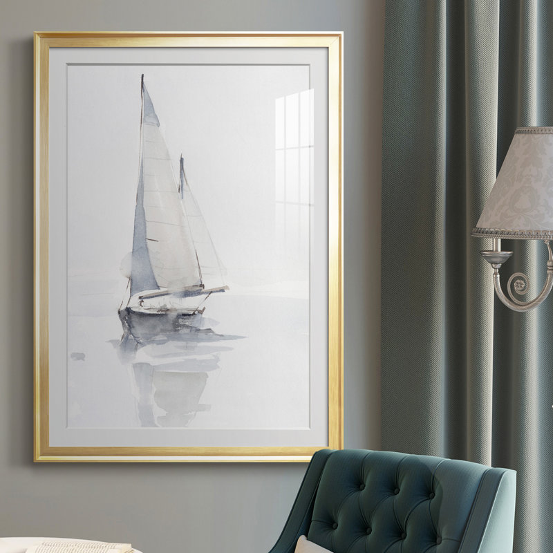 Imprimé Misty Harbor II, Cadre doré, H 30,5 po x l 22,5 po x P 1 po