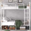 Lit superposé en métal, cadre industriel simple TG sur simple TG détachable aux tons blancs avec garde-corps pour les adolescents, les chambres à coucher et les dortoirs