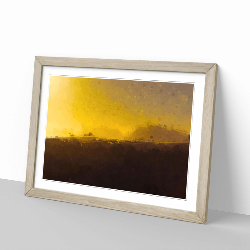 Mountains in Fuerteventura Spain in Abstract - Framed Print, 62cm H x 87cm W x 2cm D, Oak Framed