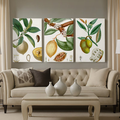 Turpin Tropical Fruit I - Toile tendue avec châssis sur mesure - 3 pièces