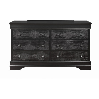 Commode avec tiroirs et quincaillerie ornée de cristaux, commode avec rangement pour espace de vie