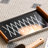 Rectangular Glass Ottoman Tray - 304 Stainless Steel & Solid Wood Oak Decorative Tray