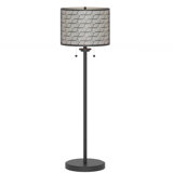 Inlight 59" High Double Shade Pull Chain Modern Floor Lamp for Living Room，IN-0857-2-BK-WF