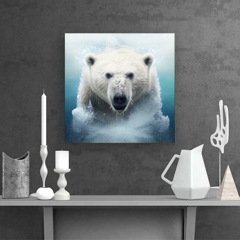 Polar Bear Watercolour - Wrapped Canvas Print
