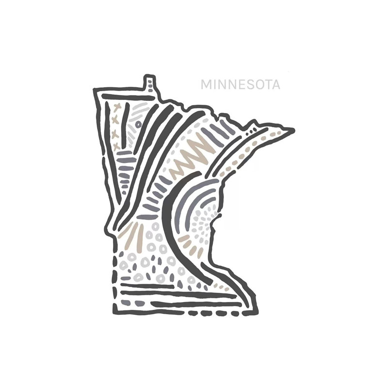 Minnesota par déclaration biens - peinture sur toile tendue, H 40 po x l 26 po x P 1,5 po