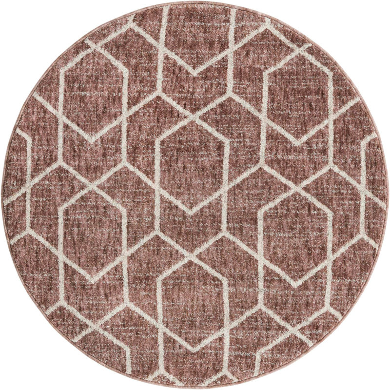 Breze Geometric Indoor Rug, Round 3'3"