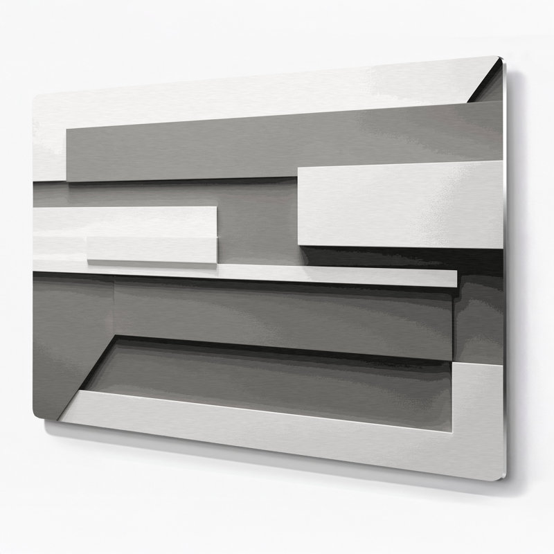 Minimalisme 12, art mural gris en métal, H 11 po x l 14 po