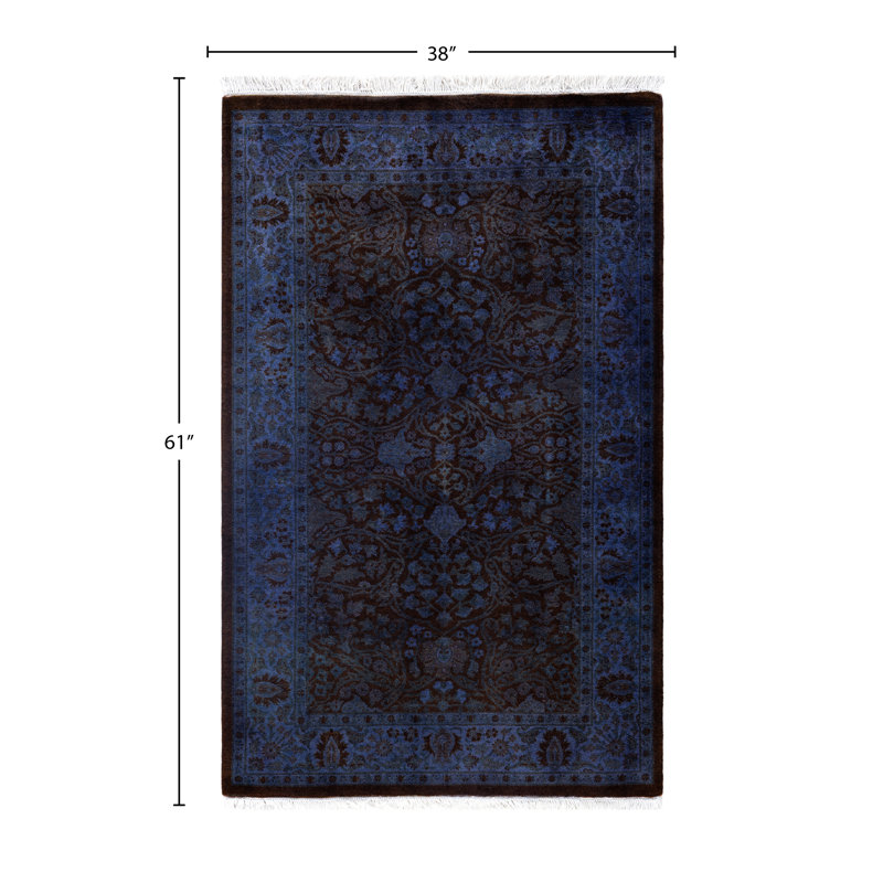 Overdyed One-of-a-Kind 3' 2" X 5' 1" Hand Knotted Area Rug
