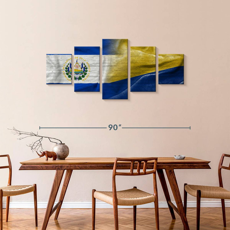 Drapeaux El Salvador et Columbia, H 36 po x l 80 po