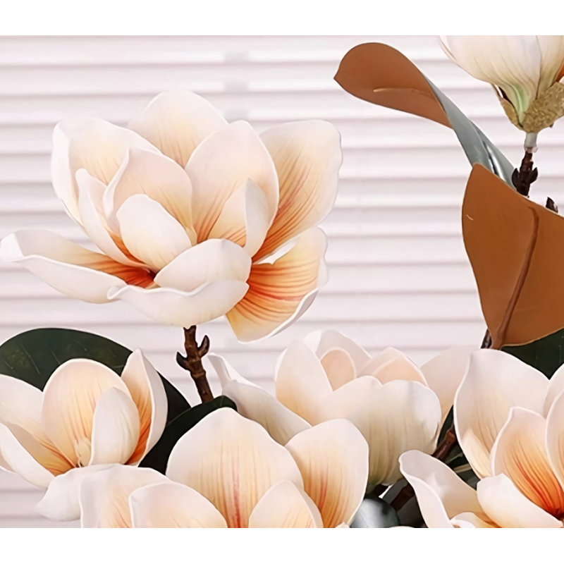 Décoration simulée de fleurs de magnolia, Rose clair