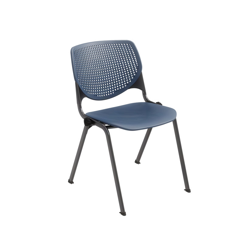 Chaise empilable sans accoudoirs Kool, Bleu marine, Bleu marine, Poudre noire