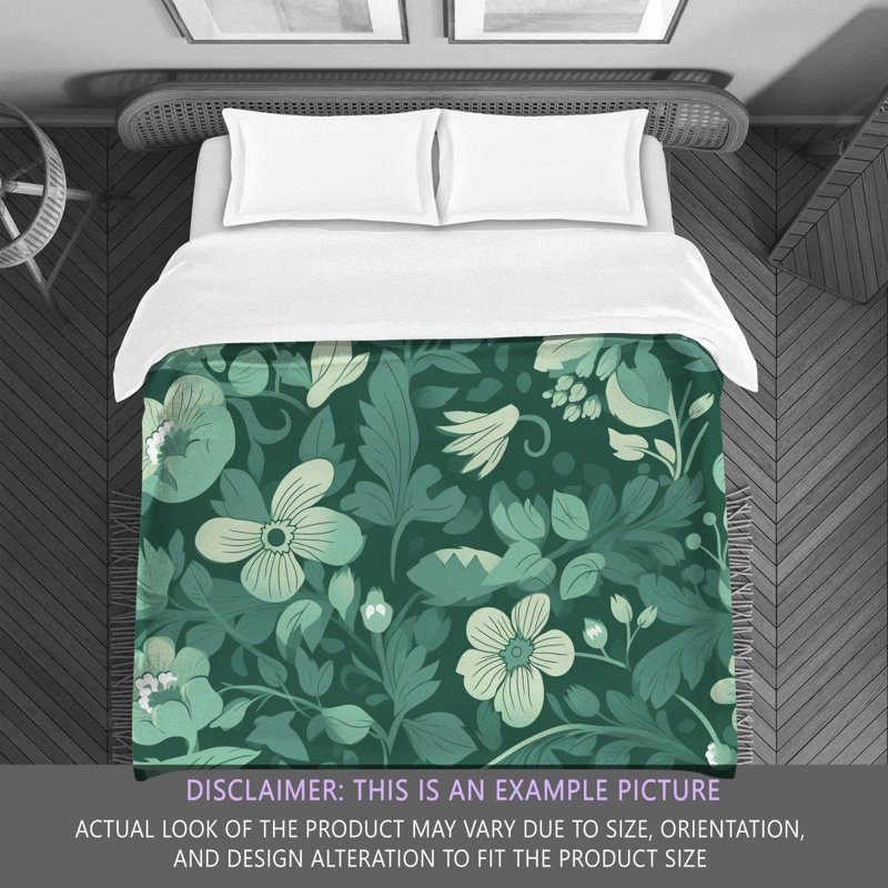 Machine Printed Comforter, Queen Comforter, Green/Gray Floral