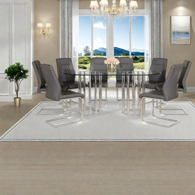 Dining Table Sets(must Include Both Table And Chair), Glass Metal Modern Home