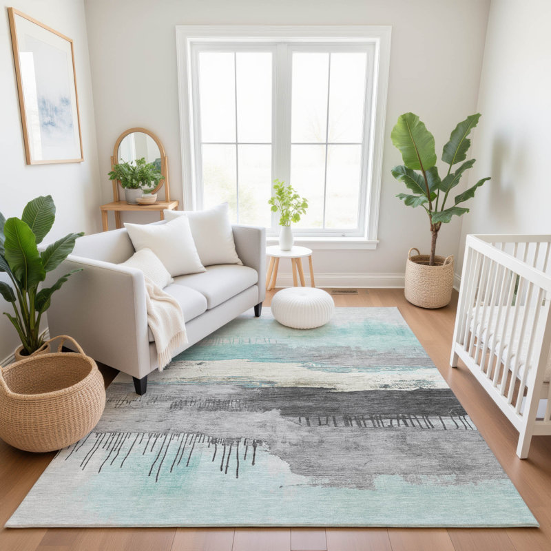 Premium Machine Washable Fairwood AMF1880 Modern Rug, Rectangle 10' x 14'