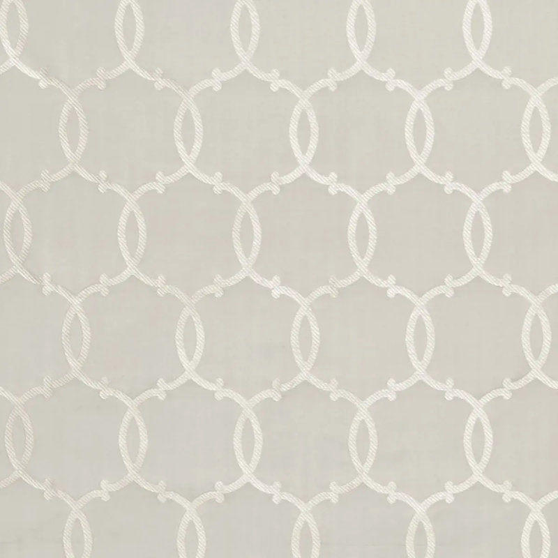 Tracery Geometric Silk Fabric, Pearl