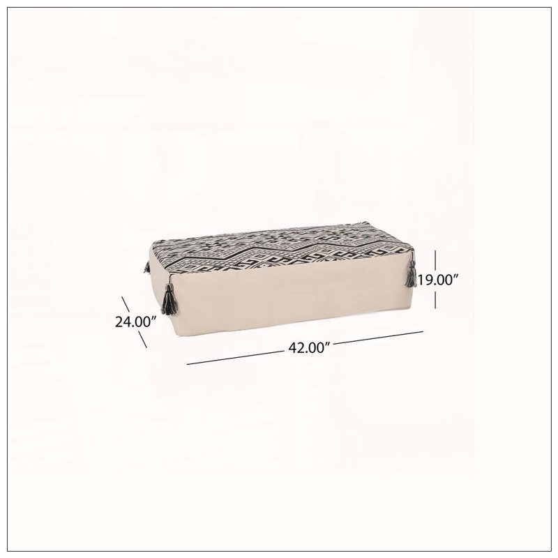 Repose-pieds rectangulaire au design noir naturel